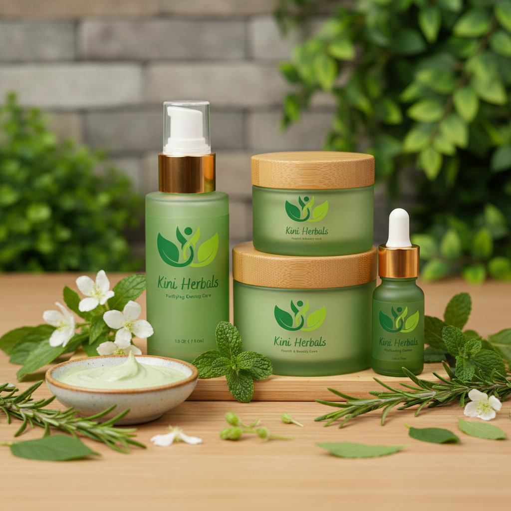 gemini-2.5-flash-image_use_this_logo_and_create_a_image_for_kini_herbals_facial_kit-0